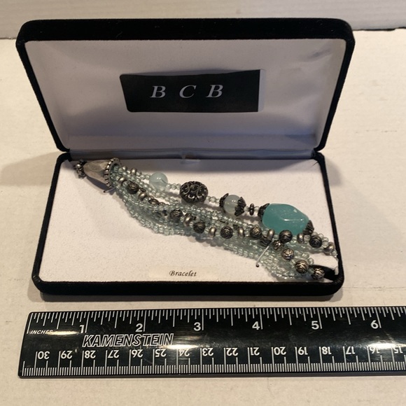 NIB Multi-Strand Beaded Bracelet in Black Velvet Box - Picture 2 of 3